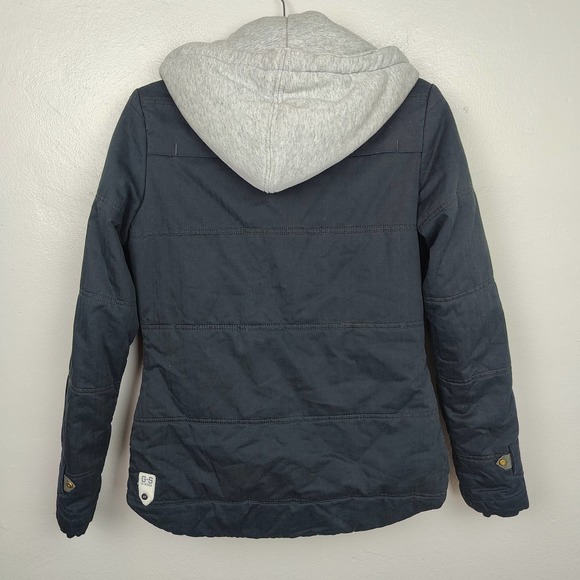 G Star Raw Storm Hooded Jacket Womens Small Black Full Zip 100% Cotton Biker - Picture 5 of 8